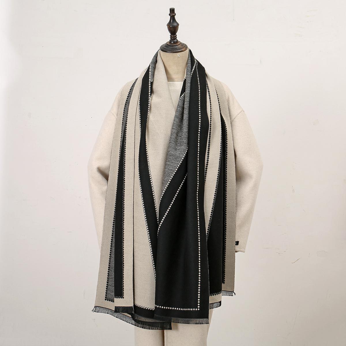 

Cashmere Pamwallymensa Women s Scarf Winter Luxury Brand Tippet Scarves for Ladies Plaid Shawls Warm British Style Thicken Man