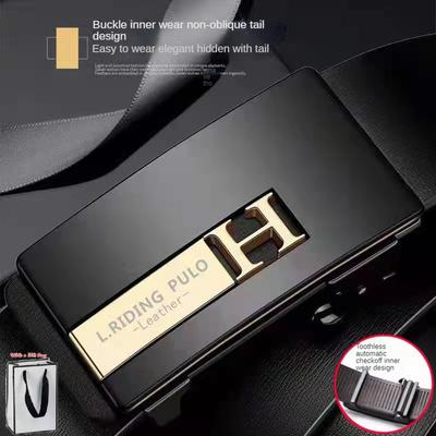 Men's Automatic Leather Buckle Belt Casual Business Trendy New Men's Versatile Pure Cowhide Pant Belt