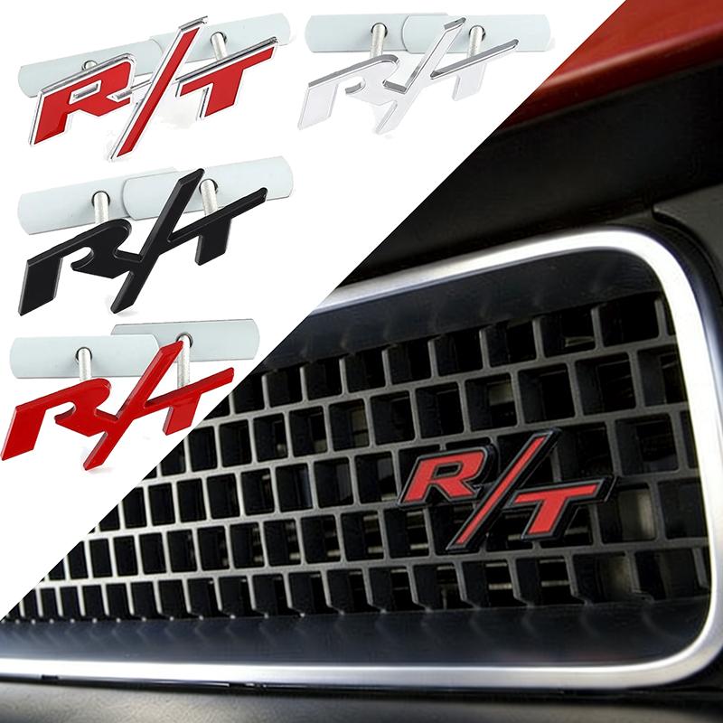 3D Metal Car Front Grille Badge Decoration for Dodge RT R/T Emblem RAM AVENGER CALIBER CARAVAN Challenger CHARGER DART DURANGO PP2