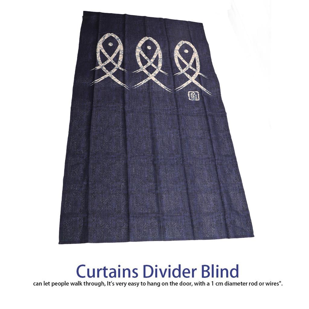 Fish Printed Doorway Room Door Curtains Divider Blind Living Room Kitchen Decor