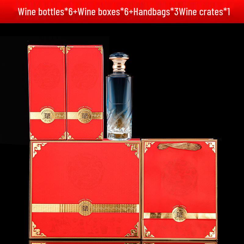 Gradient Baijiu Glass Bottle Collection - 500ml Original Pulp, Thickened Glass Wine Bottles