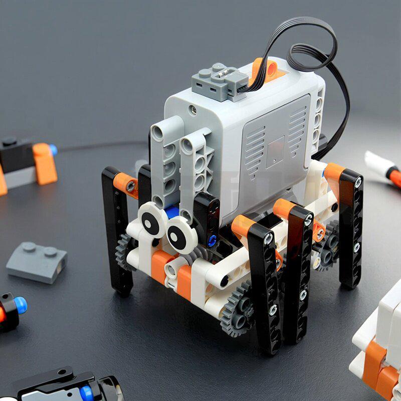 LEGO-Compatible Six-Legged Robot Kit: Electric Building Blocks & Mechanical Gear System for Science Education