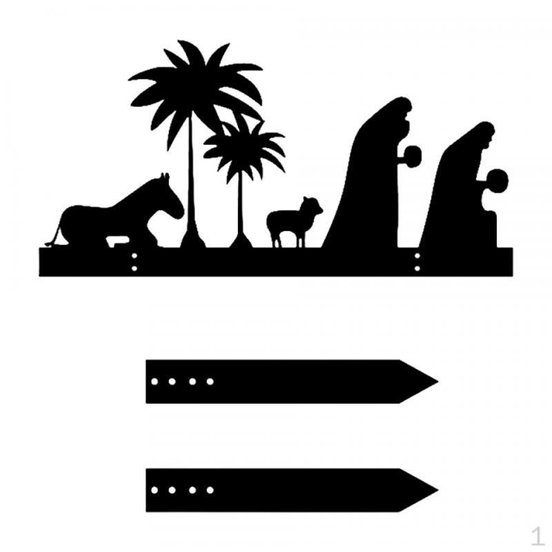 Nativity Scene Silhouette Yard Sign Decor Garden for Walkway