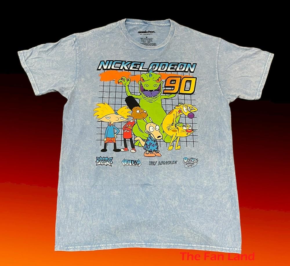 New Nickelodeon Squad Cast 90s Retro Wash Blue Men s Vintage Unisex T-Shirt S