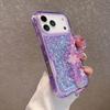 Glitter 3-in-1 Phone Case with Beaded Chain for iPhone 15 14 13 Pro Max TPU+PC Shockproof Cover