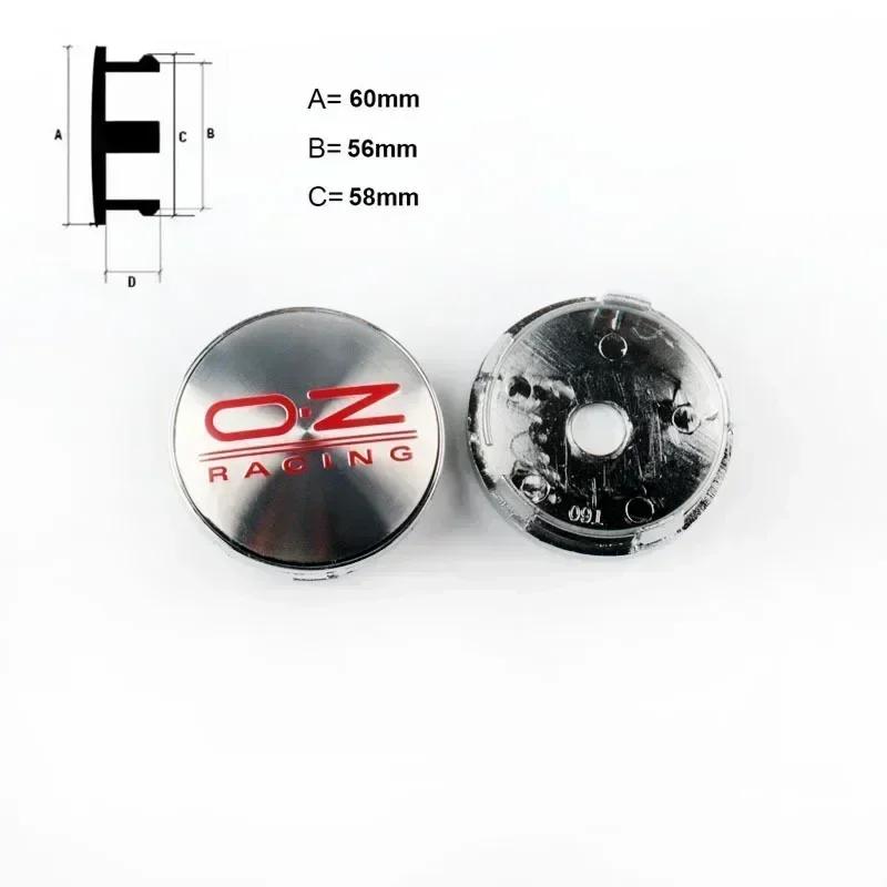 6 COLORS 60MM OZ Racing Car Wheel Center Hub Caps Car Emblem Badge Logo Wheel Center Cap Label Car Styling Accessories