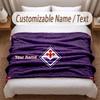 Fiorentina FC Printed Flannel Blanket Custom Name Text Soft Warm Throw For Bedroom Holiday Gift