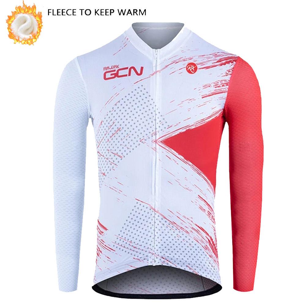 RAUDAX GCN Winter Thermal Fleece Road Bike Cycling Clothing Winter Warm Cycling Kits Man's Long Sleeves Cycling Jersey Set