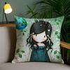 Gorjuss Cartoon S-Santoro Gorjuss Pillow Case Anti-Dustmite Pillowcase Invisible Zipper Silky Short Plush Sofa Cushion Cover