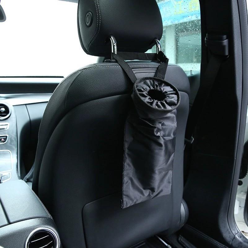 Car Foldable Trash Can Bag - Mini Rear Seat Storage BinMulti-functional Car Organizer for Umbrellas and Trash