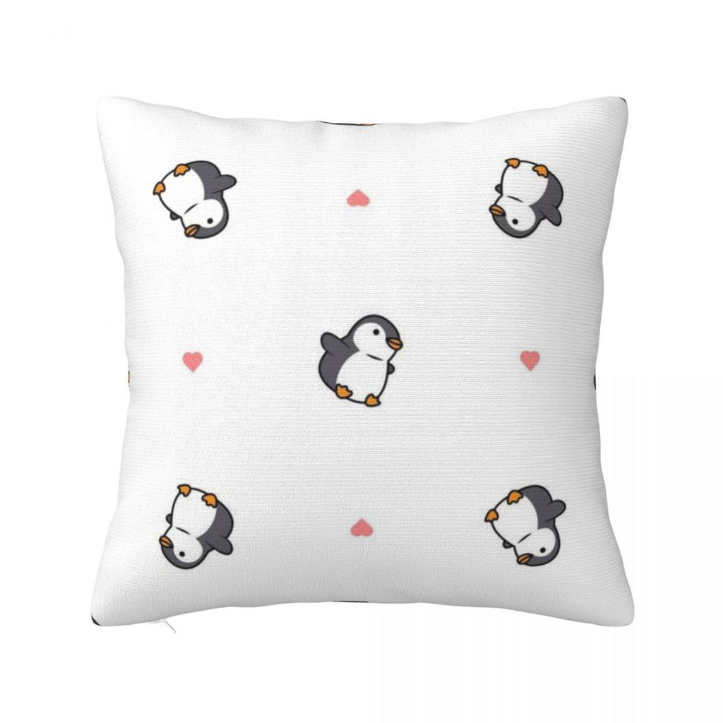 Cute Penguin Square Pillowcase Pillow Cover Polyester Cushion Zip Decorative Comfort Throw Pillow for Home Living Room