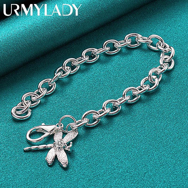 925 Sterling Sølv Dragonfly Zircon Anheng Armbånd For Kvinner Bryllup Forlovelse Mote smykker