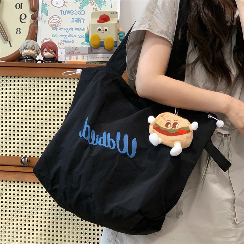 Relaxation Tote Bag Lady BrandNew Drawstring Canvas Bag Commuter Portable Handbag Large Capacity Shoulder Bag Strong
