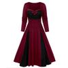 Women Bow-knot Dresses With Elegant Temperament And Long-sleeved Dresses