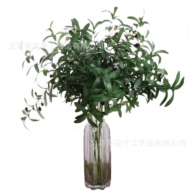 Ramo Artificial 130cm Folha de Oliveira Fruto de Oliveira Ramo de Oliveira para Buquês Florais Casamento Feriado Decoração de Verdura