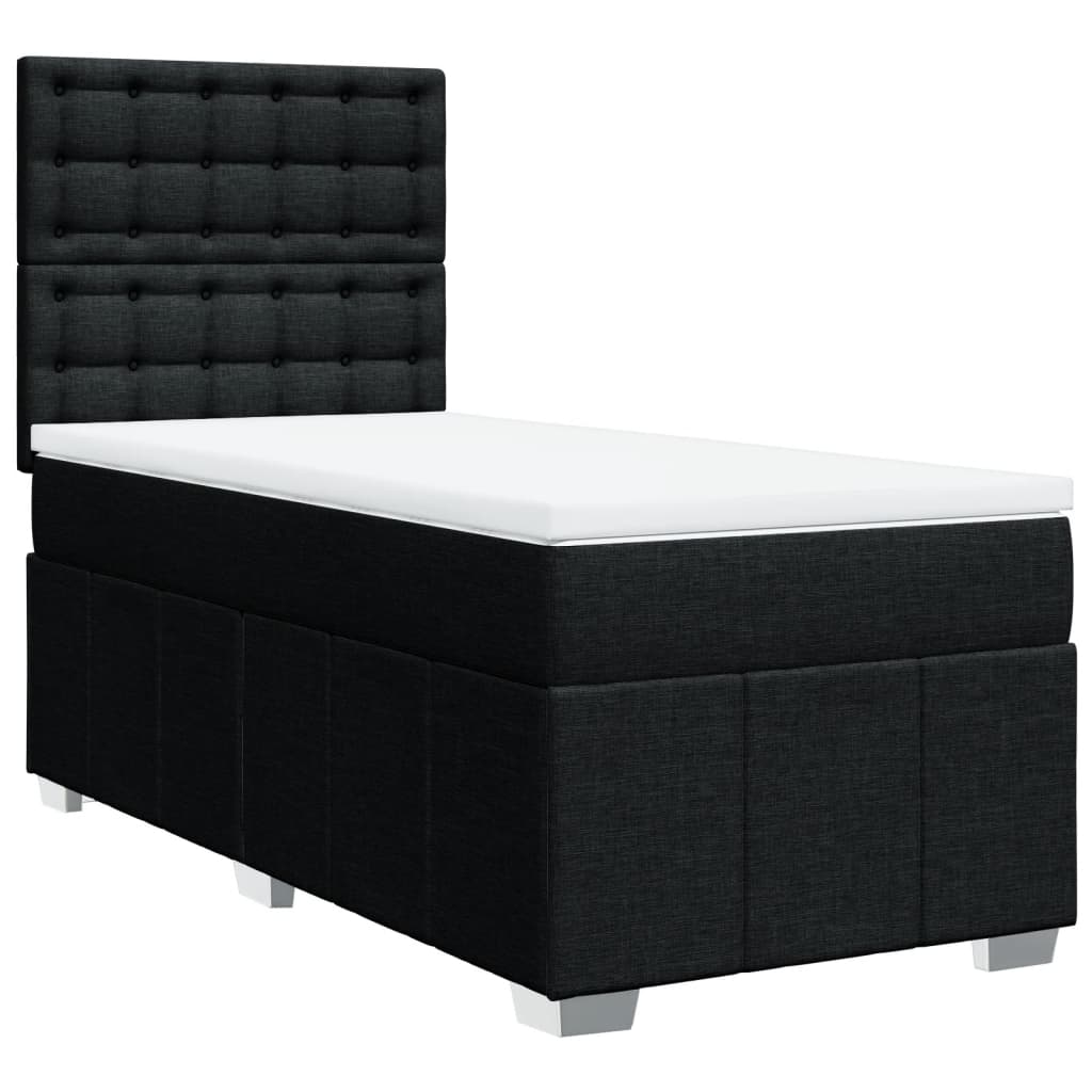 Vidaxl Continental Bed With Mattress, Black, Fabric, 80X200 Cm