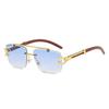 Fashion Retro Rimless Sunglasses Luxury Leopard Head Sunglasses Street Po Sunglasses