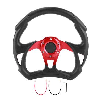 320mm12.5in Sport Steering Wheel PVC Leather Stitches with Horn Button Universal Car Modified Parts