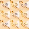 Gold-Plated Zircon Geometric Ear Cuffs - Chic Titanium Steel Earrings for Women in Light Luxury Style