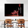 Weinglas Flasche Poster und Drucke Leinwand Malerei Wand Kunst Bilder für Esszimmer Home Decor Trauben Holzfass Cuadros