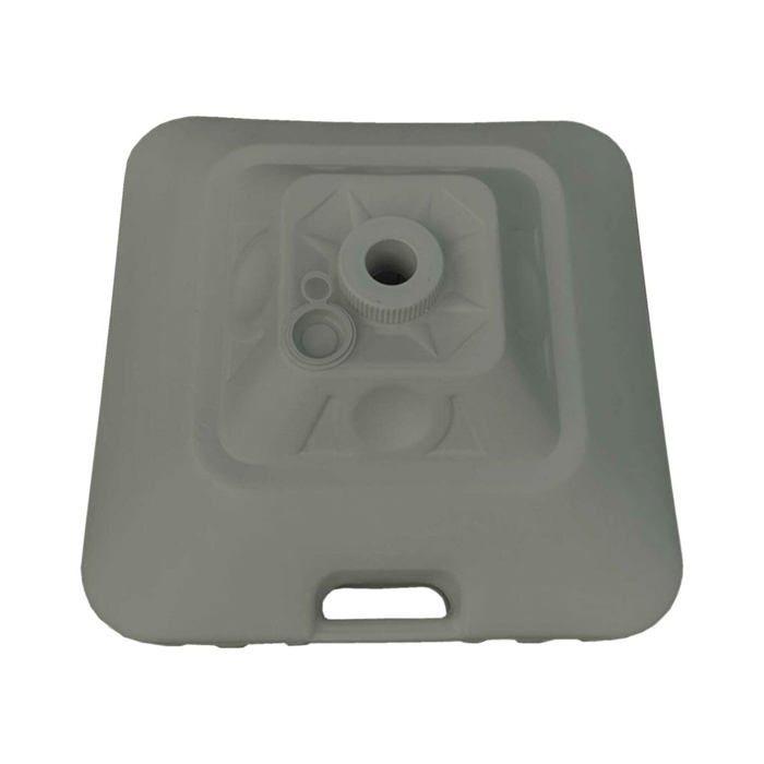 Square plastic parasol base - MARBUENO SUMMER - 45x45x27 cm - 30L - White - Compatible Ø22/25/28/32/38 mm
