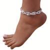 Chic Rhinestone Evil Eye Claw Chain Anklet