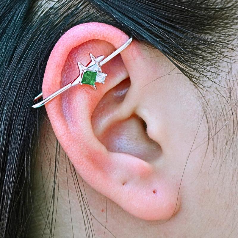 Hot Sale Trendy Women's 63mm 2.5g Long Barbell Industrial Piercing Jewelry Stud Earrings Zircon Alloy S925 Silver Bow Shape