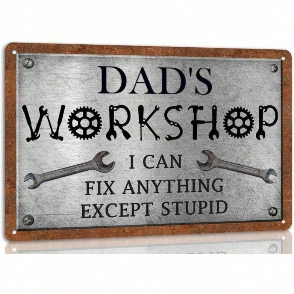 Vintage Wrench Metal Sign Garage Wall Decor