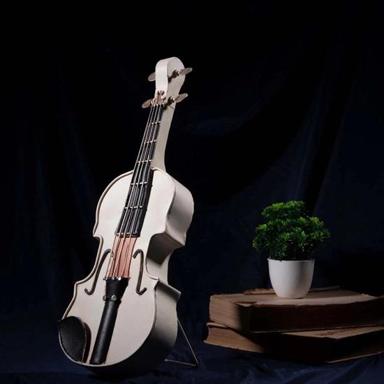 41 Cm White Viola Violin Model Decorative Musical Instrument Replica for Home Decor, Perfect Gift for Music Lovers, Teachers, and Students