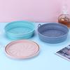 Foldable Round Silicone Fryer Liner Dual Handles Non Stick Food Grade Heat Resistant Reusable Oven Baking Tray Basket Bowl
