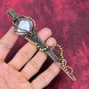Rainbow Moonstone Pendant Copper Wire Wrapped Key Pendant Genuine Gemstone Pendant Decent Copper Wire Jewelry Handmade Pendant Gifts for Him
