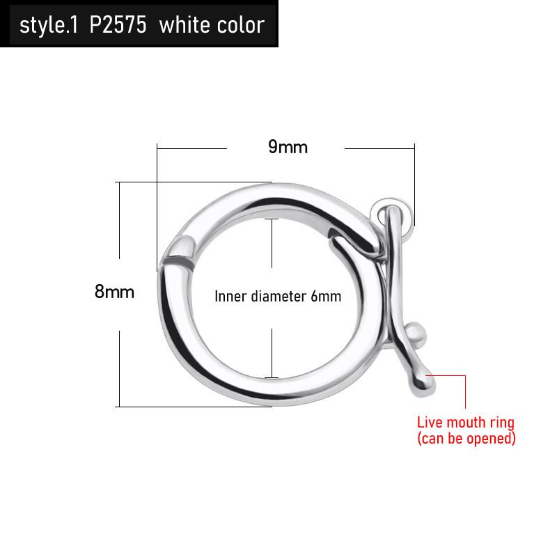 XD  P1445 925 Silver Connecting Buckle Sweater Chain Buckle  Pearl Necklace  Buckle Connecting Ring 925 SILVER
