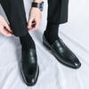 Handmade Men's Leather Shoes, Business Bean Shoes, Toe Layer Cowhide Lazy Shoes, One Foot Casual Leather Shoes