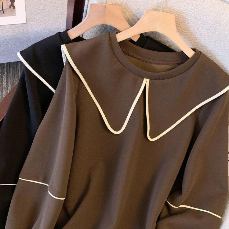 Women Fleece Jacket Casual Loose Doll Collar Sweatshirt Top for Women