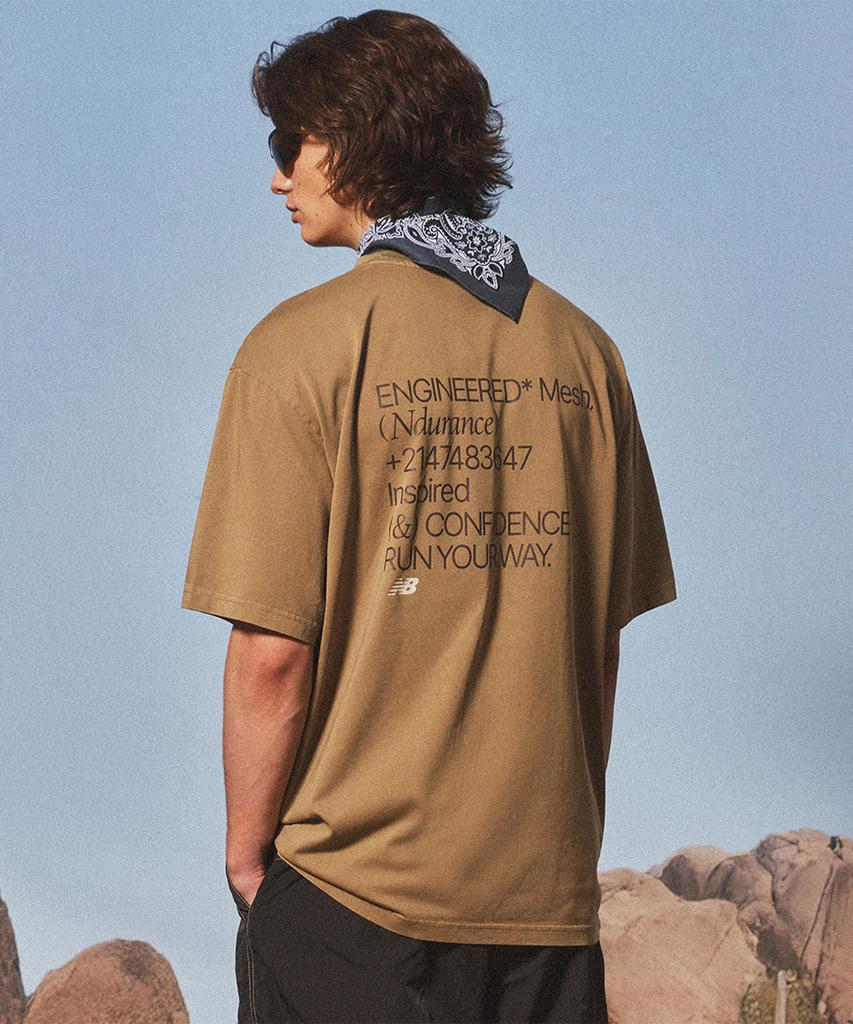 Nyuballanseu Nbnef31743 / Uni Ndurance Lettering Short Sleeve T-Shirt (Khaki)