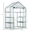 Foil Greenhouse Walk-In Garden House Tomato Greenhouse Hothouse Cold Frame with 6 Shelves Transparent Steel PVC Plastic 142 X 73 X 195 Cm