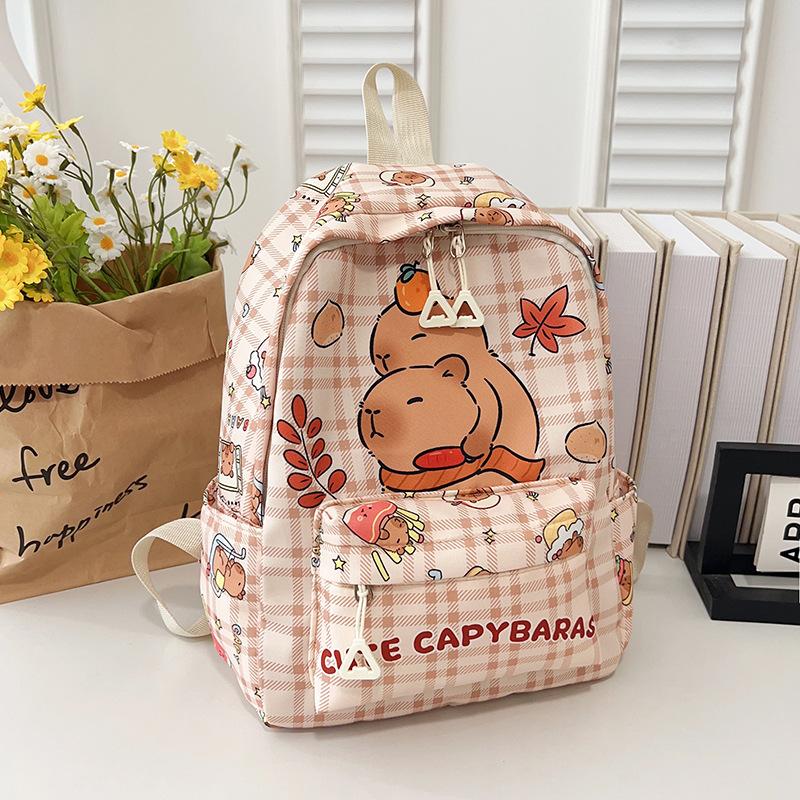 School Bag Cute Cartoon Capybara School Bag Girl Versatile Backpack New Backpack Large Capacity Backpack