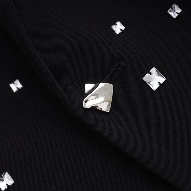2025 Autumn/Winter Women's High-End Slimming Rhinestone Suit Jacket with Waist-Cinched Design