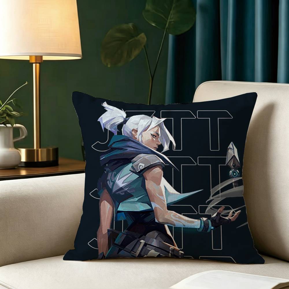 Game Valorants Jeff Pillow Case Square Double-Sided Sofa Cushion Cover Bedroom Bedside Pillow
