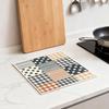 6PCS Cleaning Dishcloths Reusable Kitchen Dish Towels Grid Stripe Pattern Dishcloth Absorbent Lint Free Cloth Washable Duster Rags Tea Towels