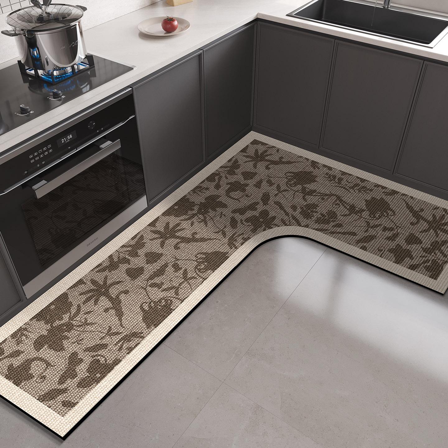 

L-shaped Diatom Mud Kitchen Floor Mat Absorbent Washable Anti-slip Oil Absorbent PVC Carpet Foot Rugs Alfombra Cocina 1pc 80x120x45cm