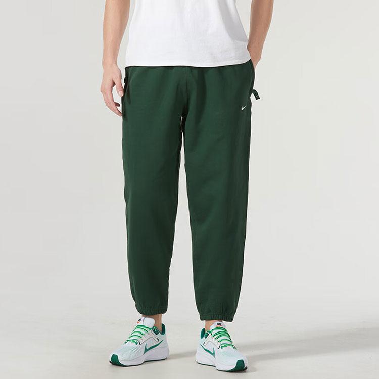 Nike Solid Color Logo Jogger Knit Pants Men Bottoms Green DX1365-323