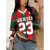 Jersey Tops Summer Men Women's V-Neck Jersey Mexico Football Jersey Breathable Sport Girl T-Shirt Polyester men t-shirt