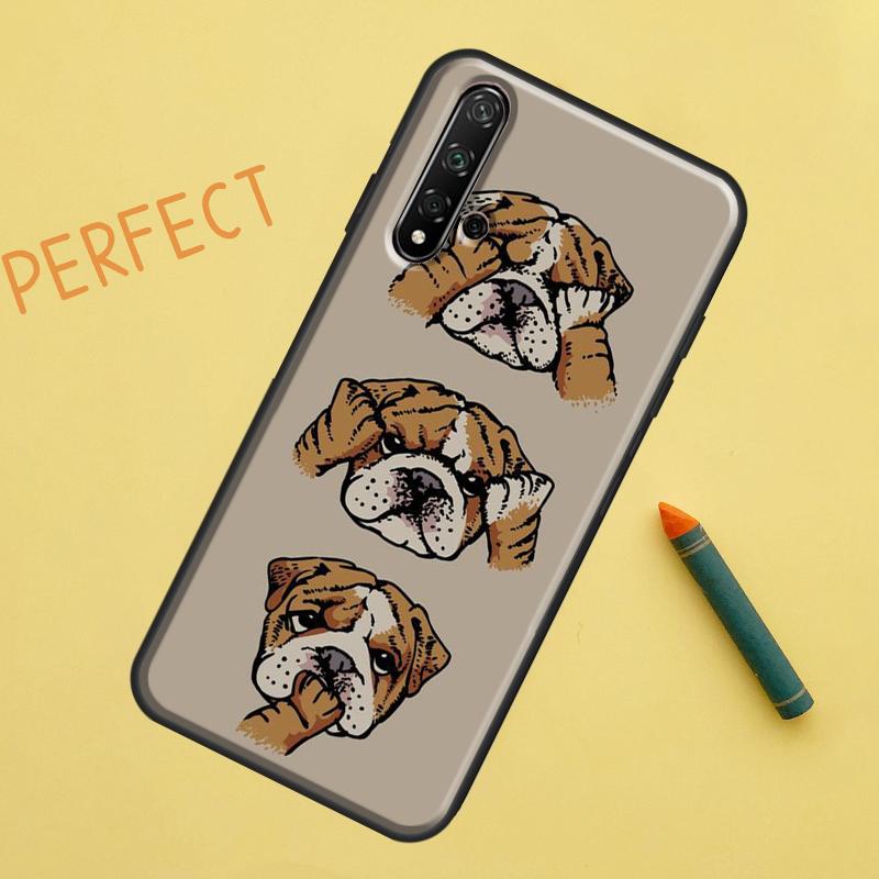 English Bulldog Pug Case For Huawei Nova Y90 Y70 Y61 Y60 9 10 SE Nova 5T 11i 8i 7i 3i P20 P40 P30 Lite P60 Pro