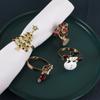 6 Sets of Creative Oil Dripping Diamond Christmas Tree Horns Christmas Boots Napkin Rings 24 Pieces