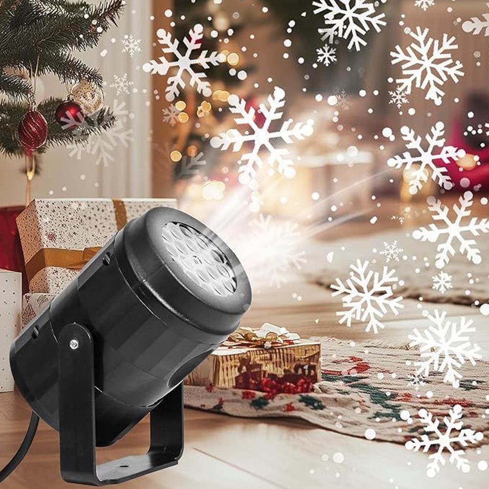 5V Outdoor Snowflake Pattern Projection Light USB Powered Rotating Light Christmas Day Atmosphere Decoration Stage Lights