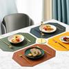 PVC Leather Placemats Octagonal Waterproof Solid Color Simple Modern Insulation Table Decoration Dining Room Decor
