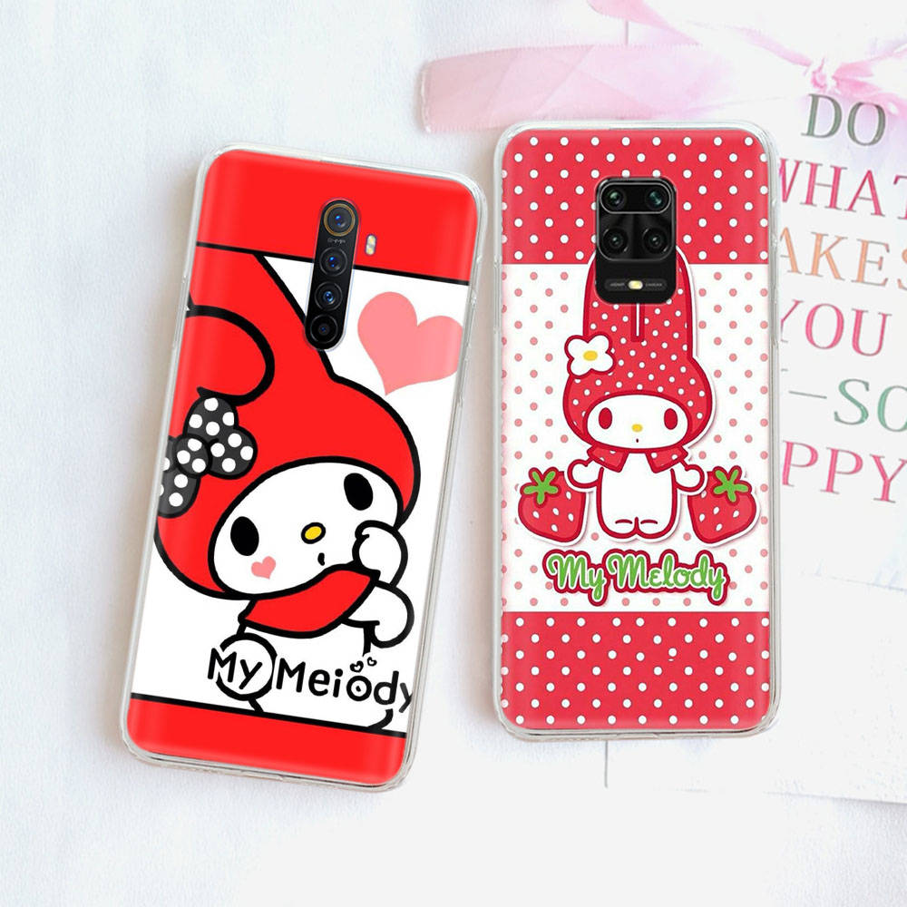 JZ20 My Melody Transparent Case for Samsung A04 A14 A23 M33 M53 Realme 10 9 C35 C55 VIVO Y02 X80 Infinix Hot 30 Note 11 Tecno Spark 8P Pro