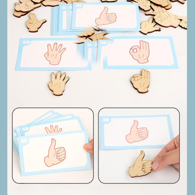 Children'S Early Education Gesture Building Block Training Finger Ability And Brain Ability Educational Aids Wooden Toys