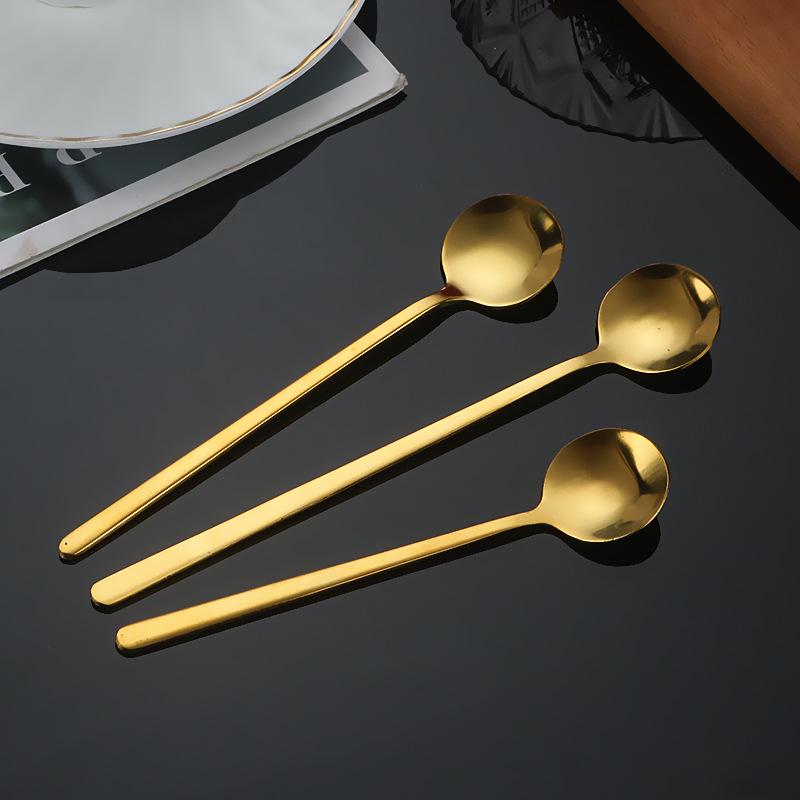 Creative High-Value Gold Stainless Steel Dessert & Coffee Spoon Souvenir